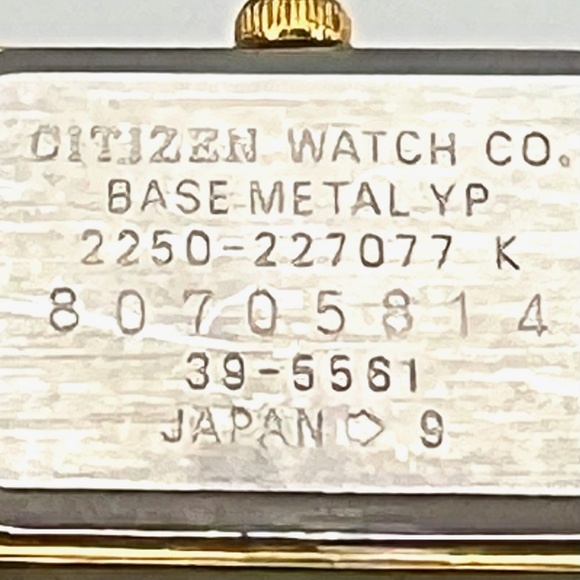 Vintage Citizen CQ Gold Plated  Diamond  Rectangular  Ladies Watch Working - Picture 9 of 10